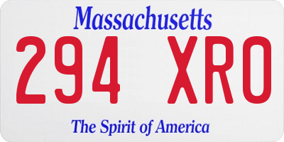MA license plate 294XR0