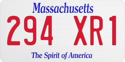 MA license plate 294XR1