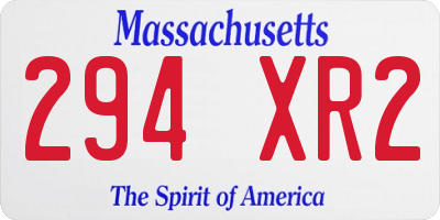 MA license plate 294XR2
