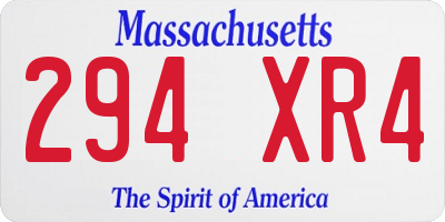 MA license plate 294XR4