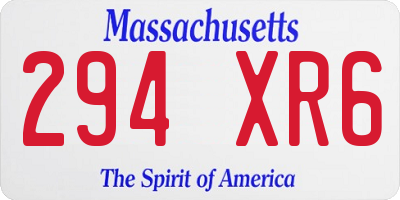 MA license plate 294XR6