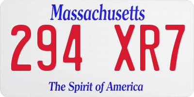 MA license plate 294XR7