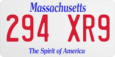MA license plate 294XR9