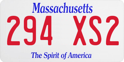 MA license plate 294XS2