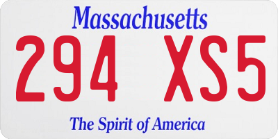 MA license plate 294XS5