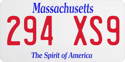 MA license plate 294XS9