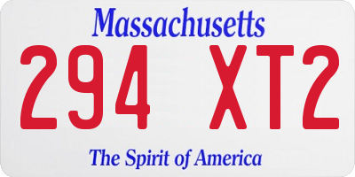 MA license plate 294XT2