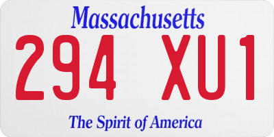 MA license plate 294XU1