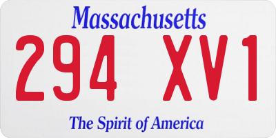 MA license plate 294XV1
