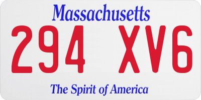 MA license plate 294XV6