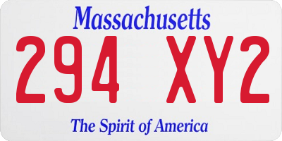 MA license plate 294XY2