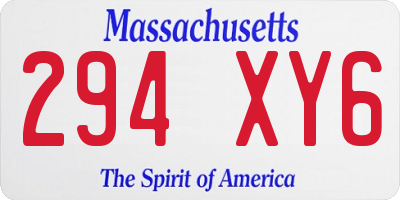 MA license plate 294XY6