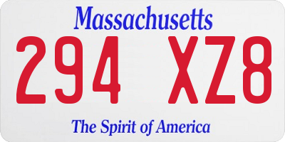 MA license plate 294XZ8