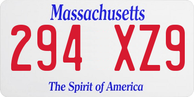 MA license plate 294XZ9