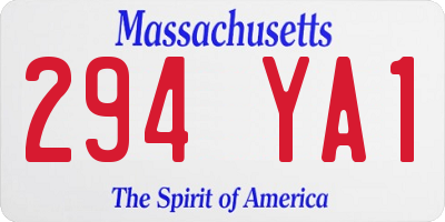 MA license plate 294YA1