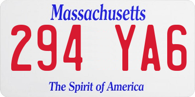 MA license plate 294YA6