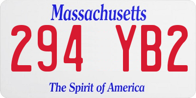 MA license plate 294YB2
