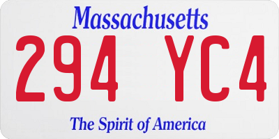 MA license plate 294YC4