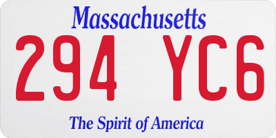 MA license plate 294YC6