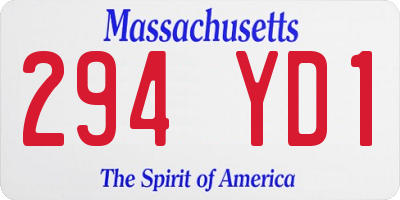 MA license plate 294YD1