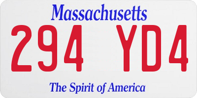 MA license plate 294YD4