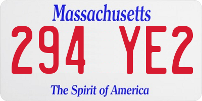 MA license plate 294YE2