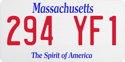 MA license plate 294YF1