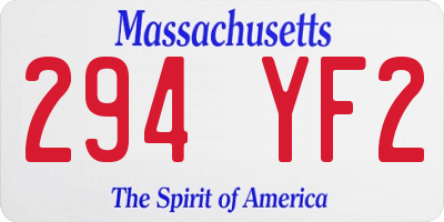 MA license plate 294YF2