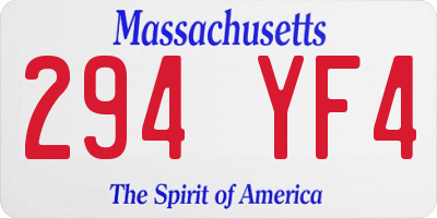 MA license plate 294YF4