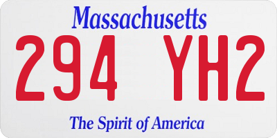 MA license plate 294YH2