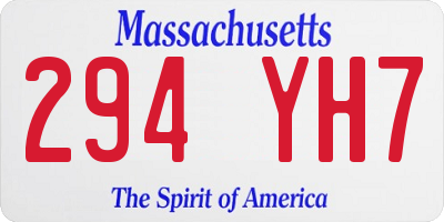 MA license plate 294YH7
