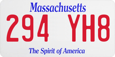 MA license plate 294YH8