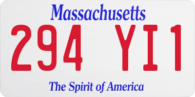 MA license plate 294YI1
