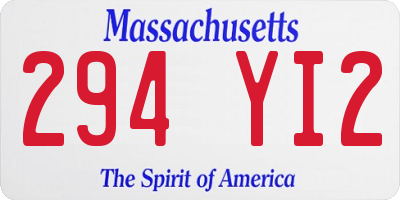 MA license plate 294YI2