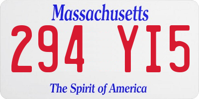 MA license plate 294YI5