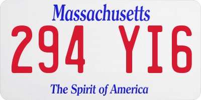 MA license plate 294YI6