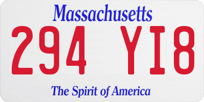 MA license plate 294YI8
