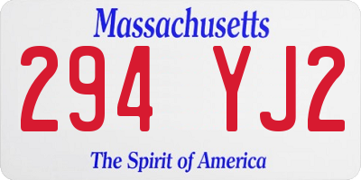 MA license plate 294YJ2
