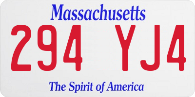 MA license plate 294YJ4