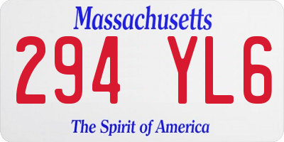 MA license plate 294YL6