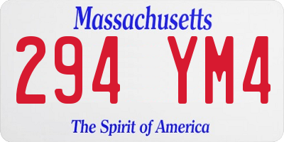 MA license plate 294YM4