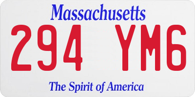 MA license plate 294YM6