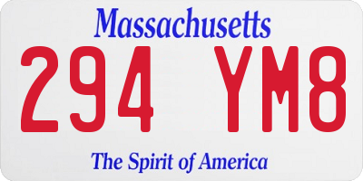MA license plate 294YM8