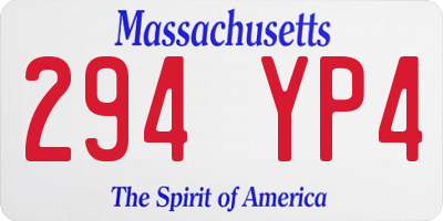 MA license plate 294YP4