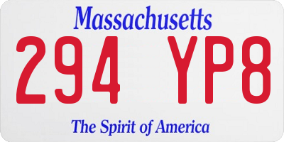 MA license plate 294YP8