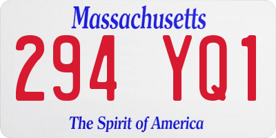 MA license plate 294YQ1