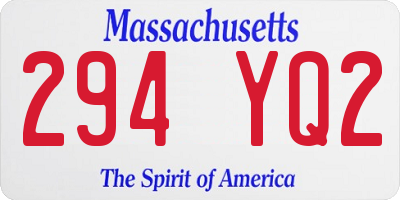 MA license plate 294YQ2