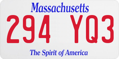 MA license plate 294YQ3