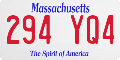 MA license plate 294YQ4