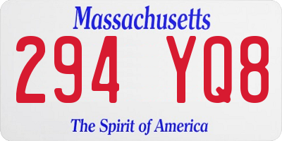 MA license plate 294YQ8